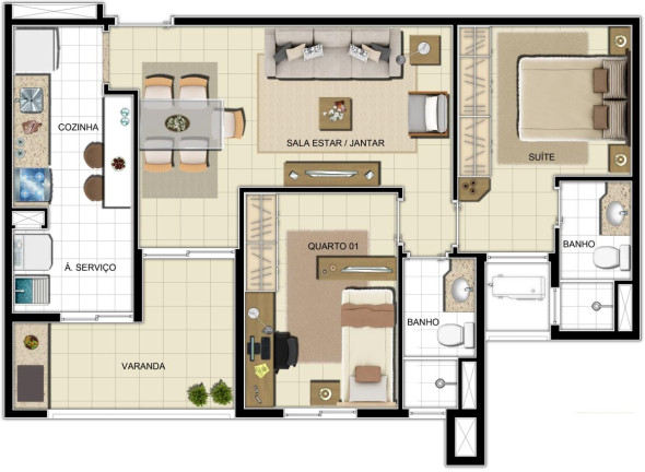 Imagem Apartamento com 3 Quartos à Venda, 86 m² em Flores - Manaus