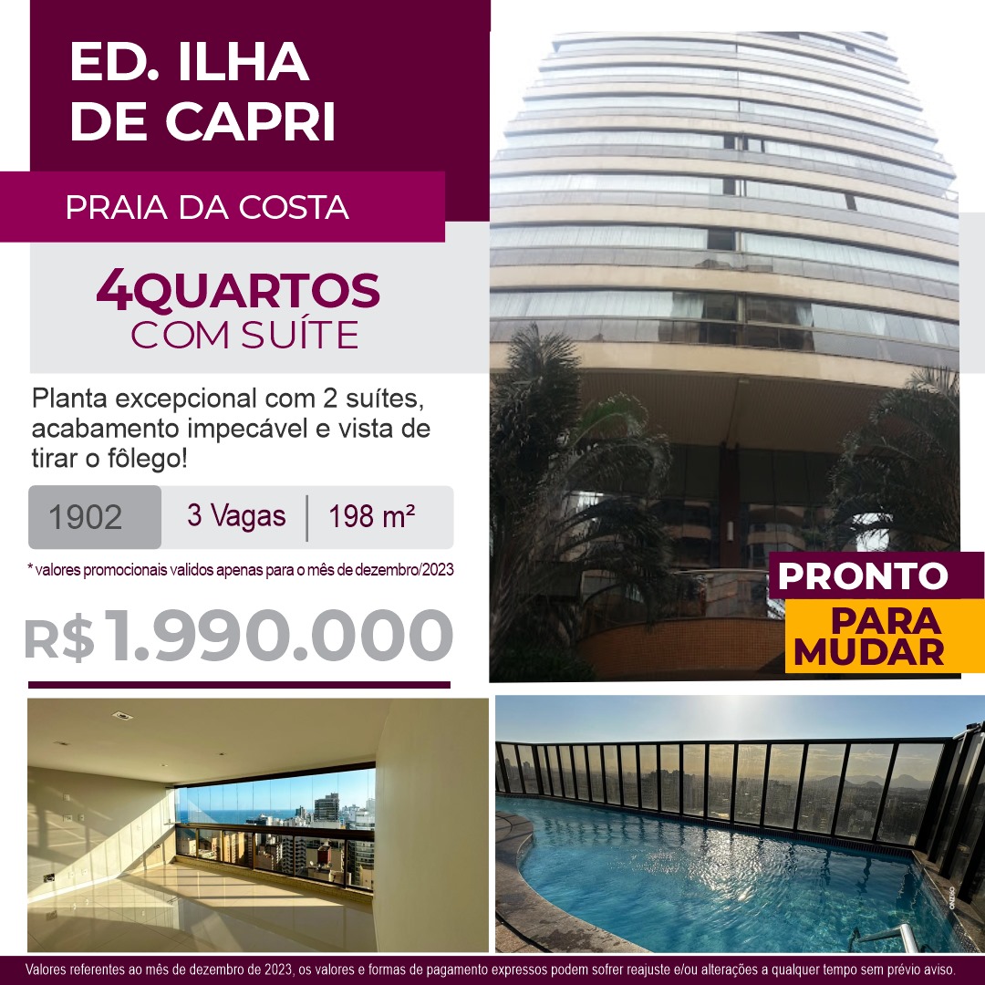 Apartamento com 4 Quartos à Venda, 198 m²em Praia da Costa - Vila Velha