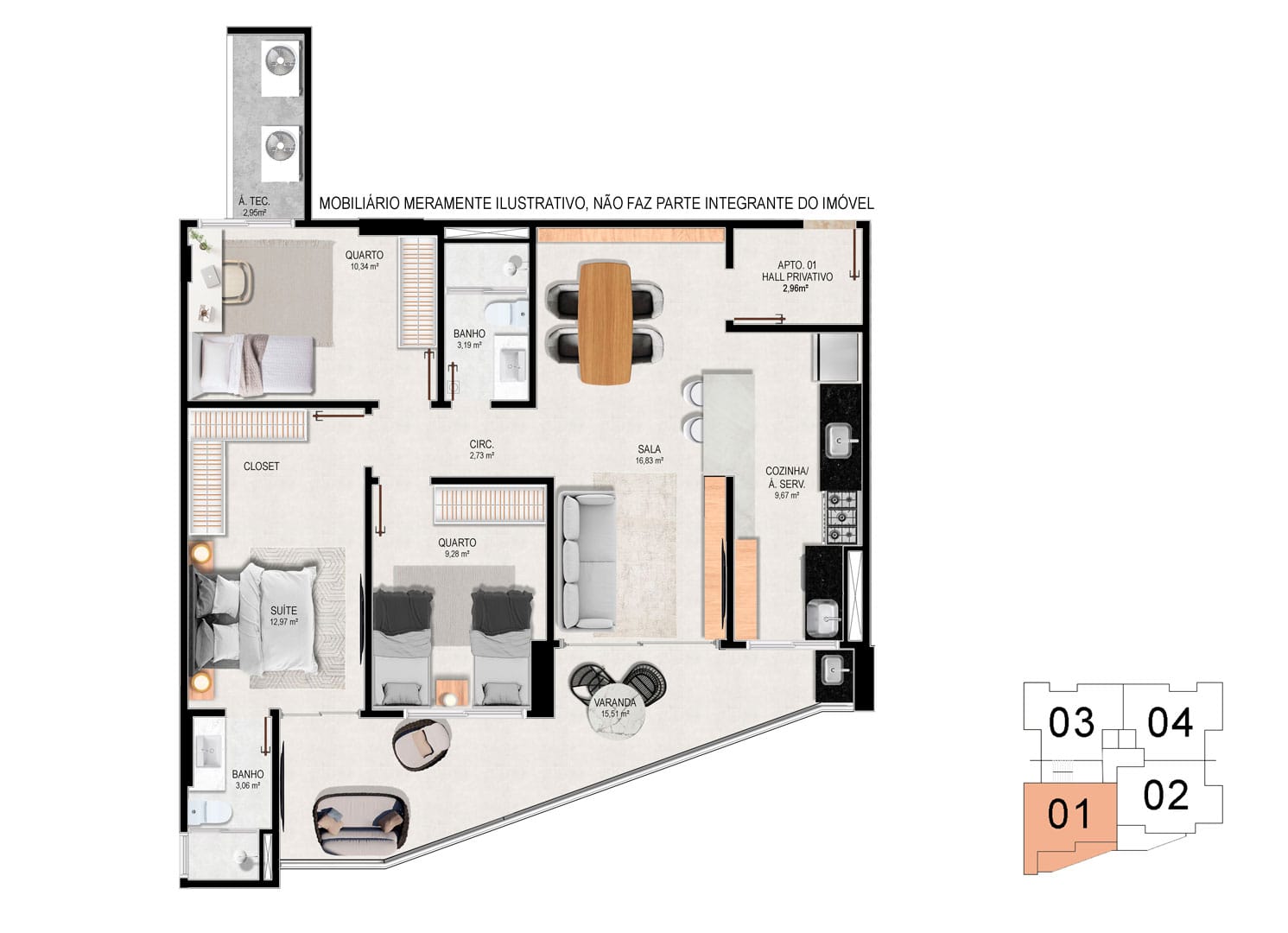 Imagem Apartamento com 3 Quartos à Venda, 98 m² em Praia de Itaparica - Vila Velha