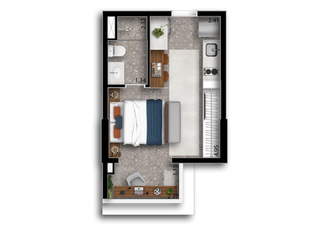 Imagem Studio com 1 Quarto à Venda, 25 metros em Centro - Osasco