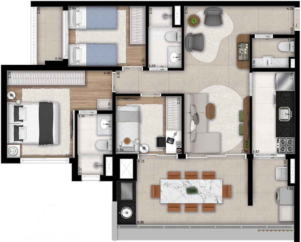 Imagem Apartamento com 2 Quartos à Venda, 64 m²em Campo Belo - São Paulo