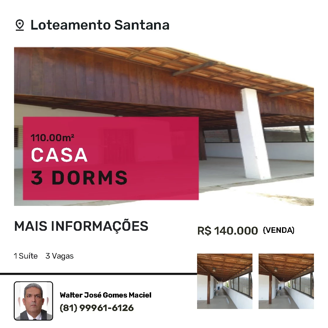 Foto do imóvel: Casa com 3 Quartos à Venda, 11.000 m² em Santana - Gravatá