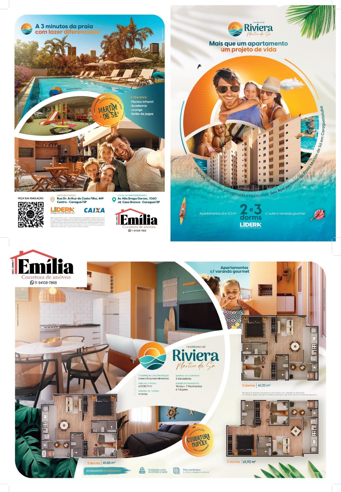 Imagem Apartamento com 2 Quartos à Venda, 61 m² em Martim de Sá - Caraguatatuba