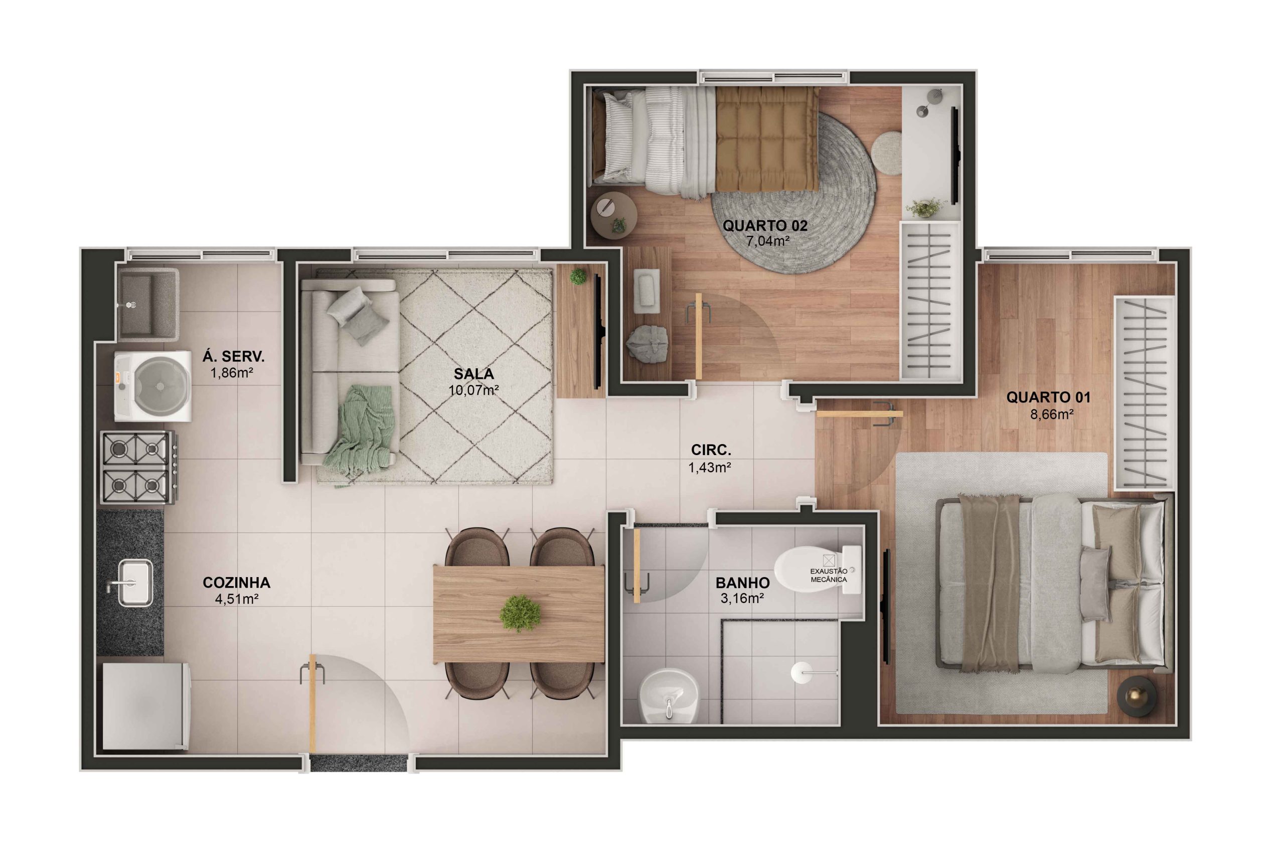 Imagem Apartamento com 2 Quartos à Venda, 43 m² em Vale Encantado - Vila Velha
