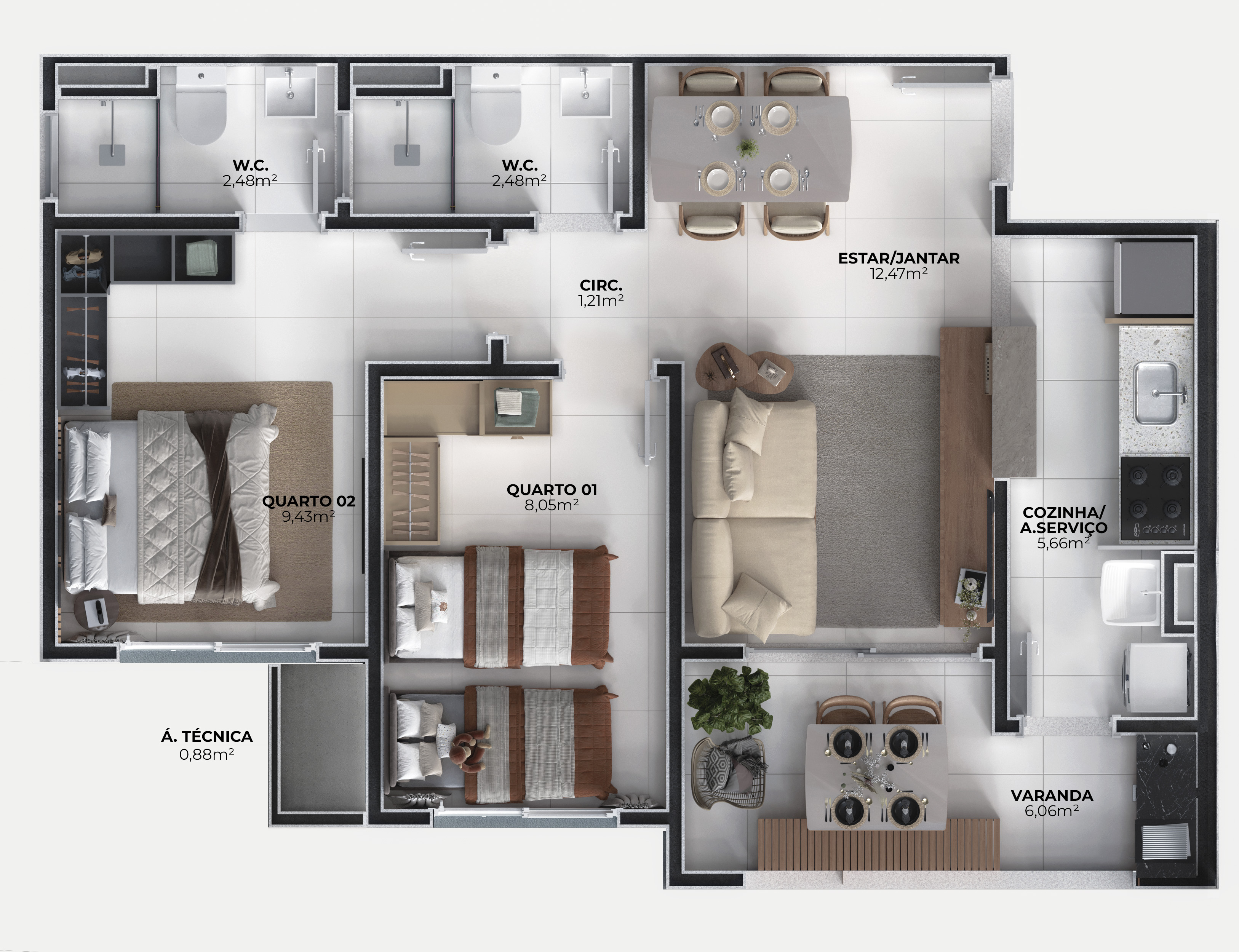 Foto do imóvel: Apartamento com 2 Quartos à Venda, 77 m² em Aruana - Aracaju