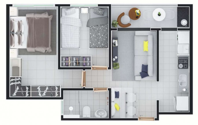 Imagem Apartamento com 2 Quartos à Venda, 50 m² em Vila Barcelona - Sorocaba