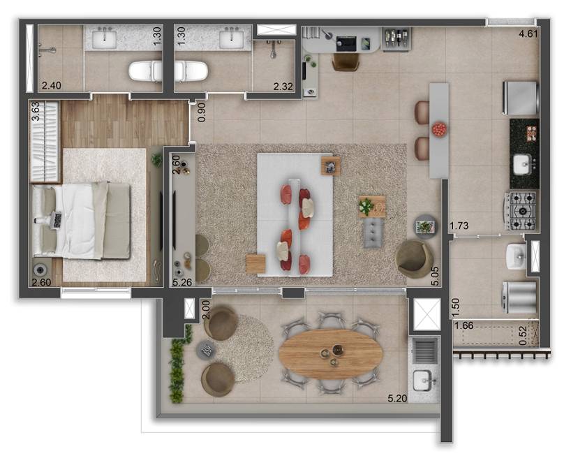 Imagem Apartamento com 2 Quartos à Venda, 69 m²em Vila Santa Catarina - São Paulo