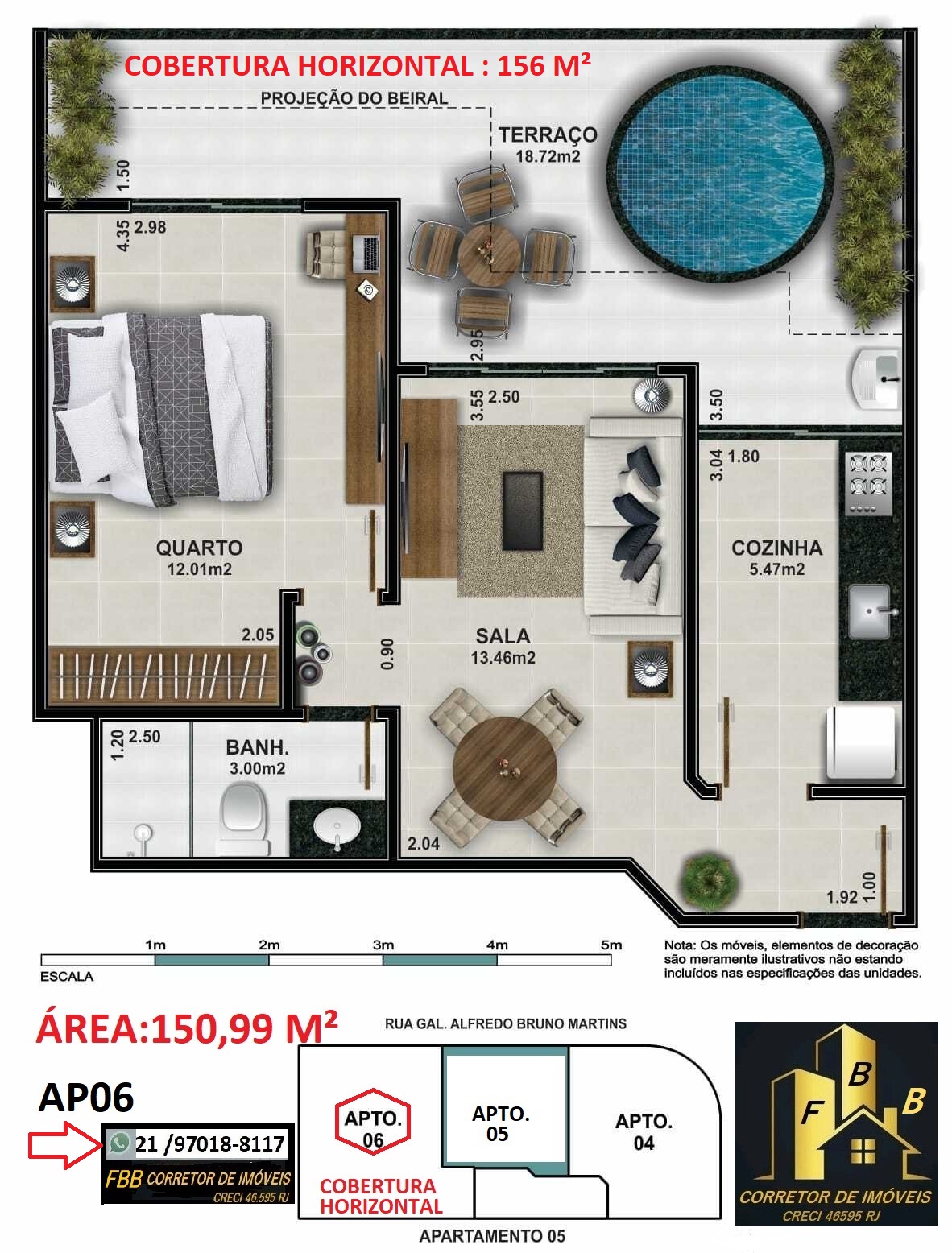 Imagem Cobertura com 1 Quarto à Venda, 151 m² em Braga - Cabo Frio