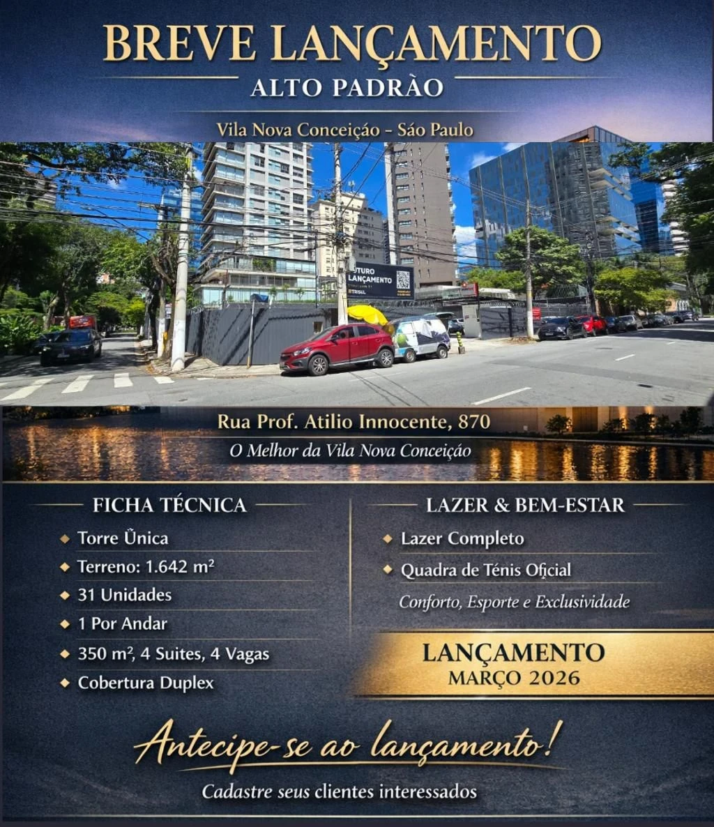 Edifício Residencial com 4 Quartos à Venda, 350 m² em Vila Nova Conceição - São Paulo