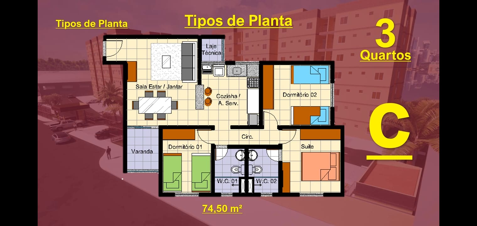 Imagem Apartamento com 3 Quartos à Venda, 75 m²em Cidade Nova - Ananindeua