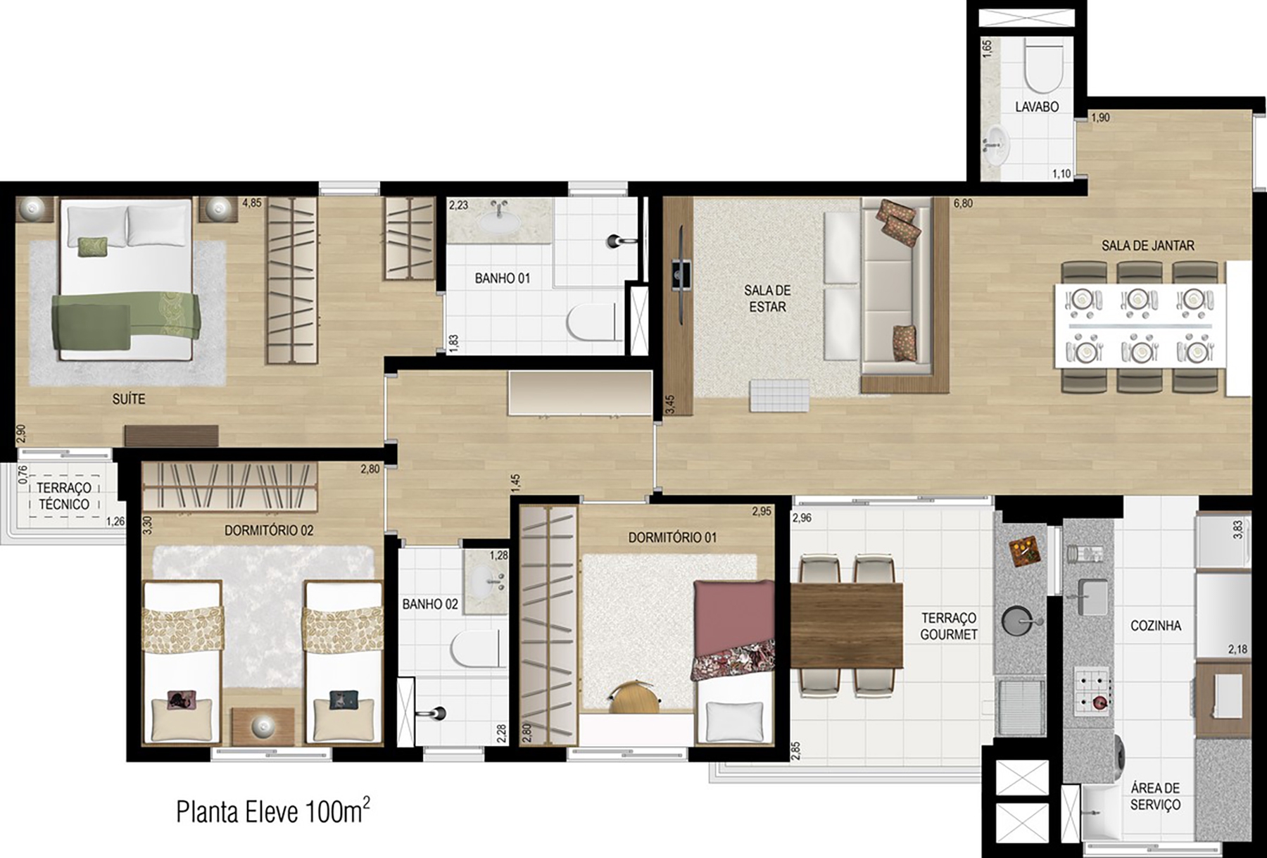 Imagem Apartamento com 3 Quartos à Venda, 100 m² em Jardim Trevo - Jundiaí