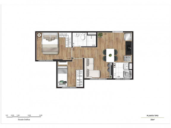 Imagem Apartamento com 2 Quartos à Venda, 37 m² em Cidade Satélite Santa Bárbara - São Paulo