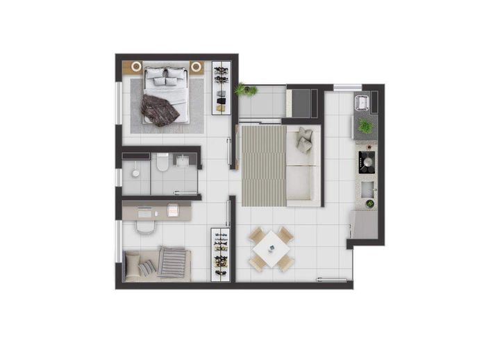 Imagem Apartamento com 2 Quartos à Venda, 52 m² em Fazendinha&nbsp; - Curitiba