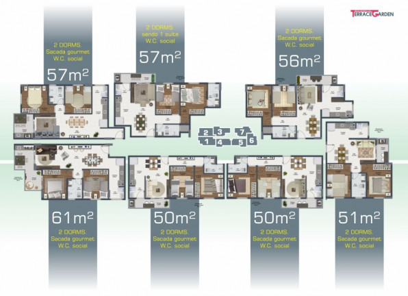 Foto do imóvel: Apartamento com 2 Quartos à Venda, 56 m² em Mirim - Praia Grande