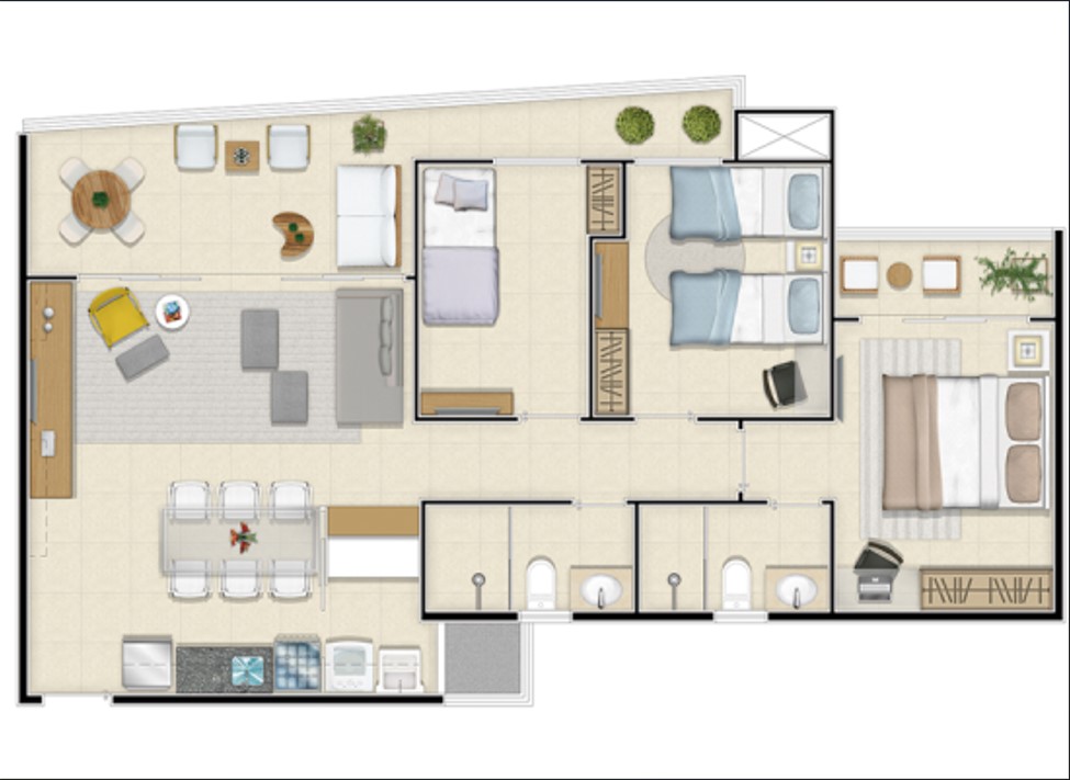 Imagem Apartamento com 3 Quartos à Venda, 105 m² em Cambeba - Fortaleza