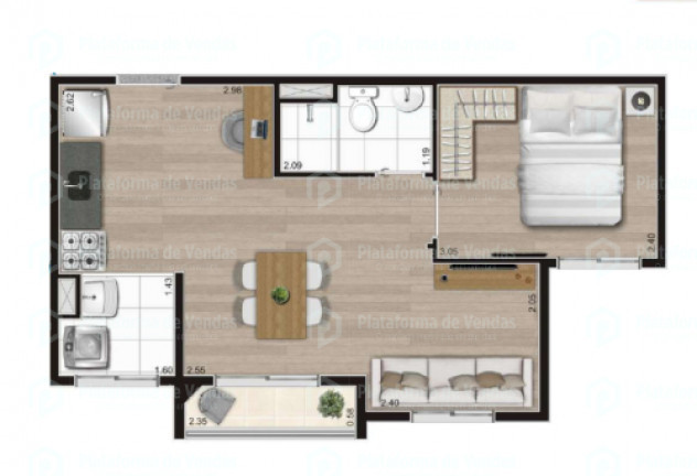 Imagem Apartamento com 2 Quartos à Venda, 37 m²em Itaberaba - São Paulo