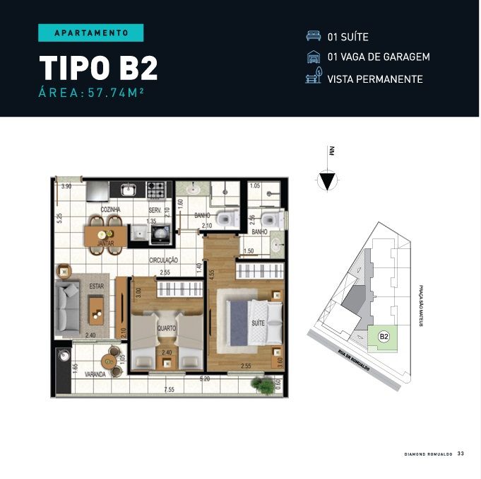 Imagem Apartamento com 2 Quartos à Venda, 57 m² em São Mateus - Juiz de Fora