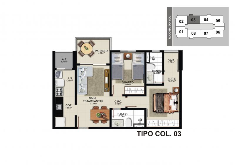 Imagem Apartamento com 2 Quartos à Venda, 90 m² em Praia de Itaparica - Vila Velha