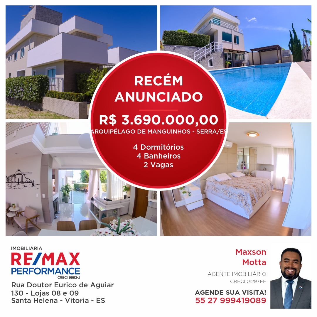 Imagem Casa com 4 Quartos à Venda, 400 m²em Manguinhos - Serra