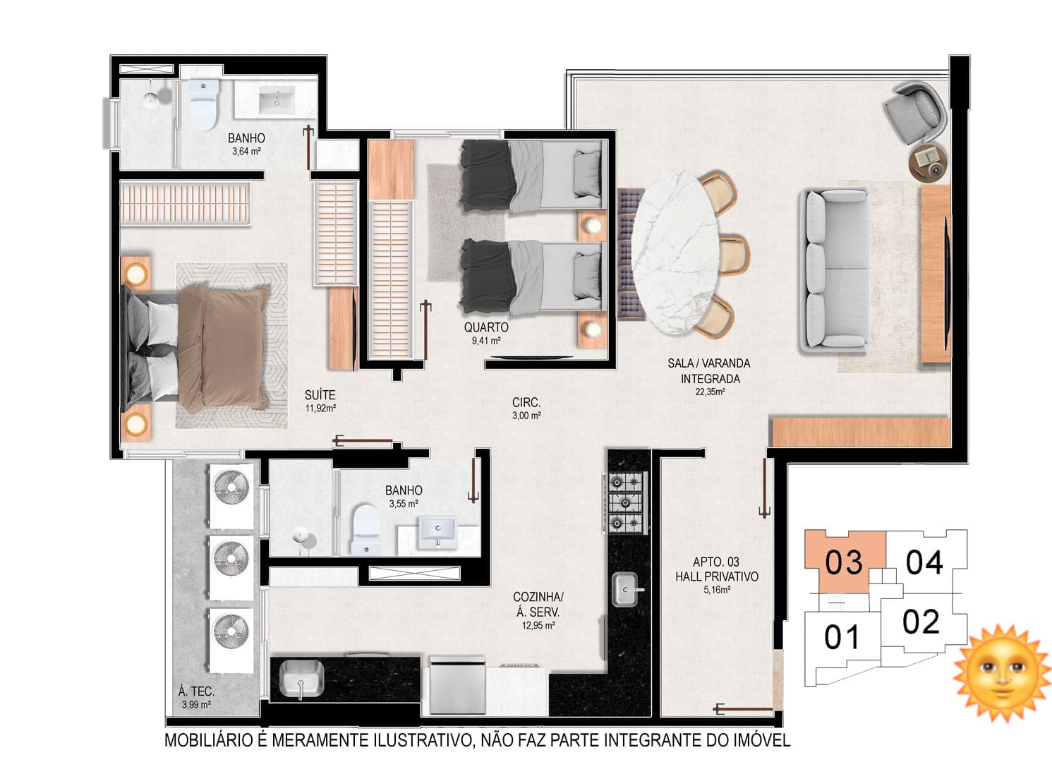Imagem Apartamento com 3 Quartos à Venda, 98 m² em Praia de Itaparica - Vila Velha