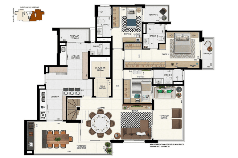 Imagem Apartamento com 3 Quartos à Venda, 161 m² em Campestre - Santo André