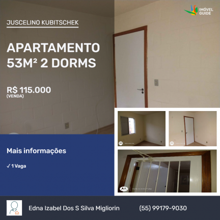 Imagem Apartamento com 2 Quartos à Venda, 53 m² em Juscelino Kubitschek - Santa Maria