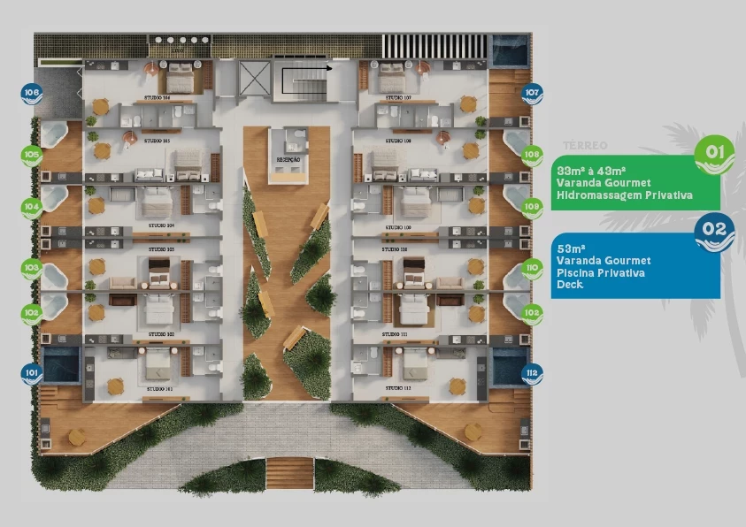 Imagem Flat com 1 Quarto à Venda, 33 m² em Tamandaré - Tamandaré