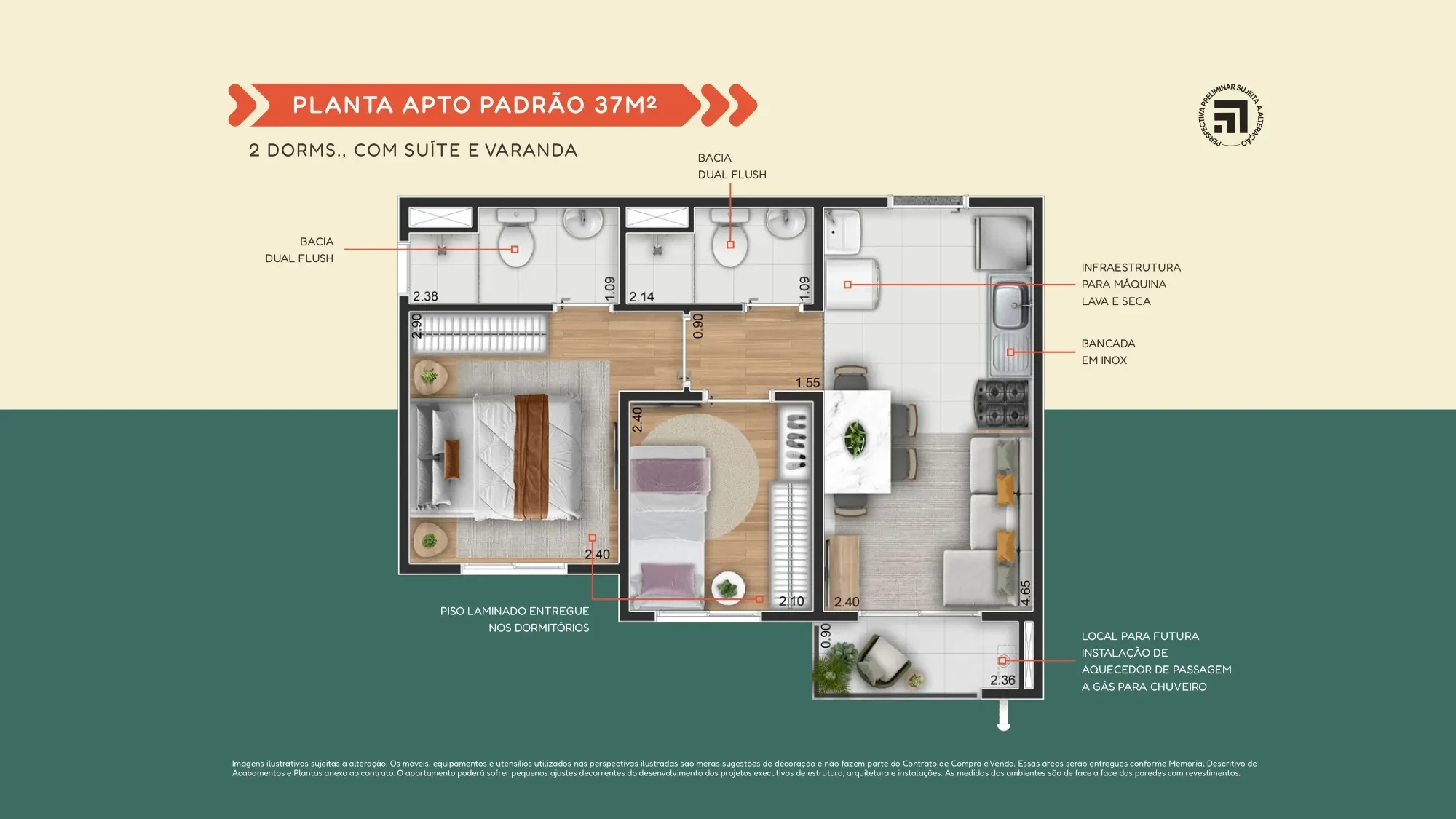 Imagem Apartamento com 2 Quartos à Venda, 37 m² em Vila Ema - São Paulo