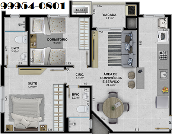 Imagem Apartamento com 2 Quartos à Venda, 66 m² em Presidente Vargas - Içara