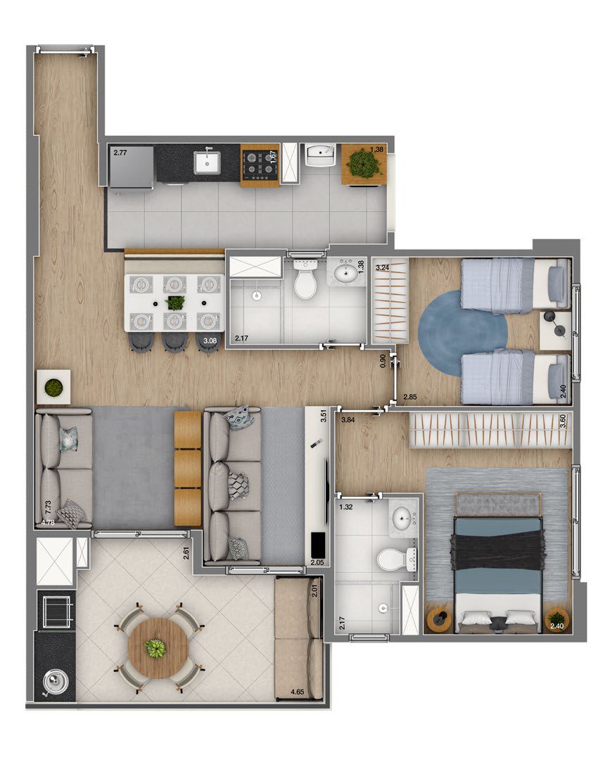 Imagem Apartamento com 2 Quartos à Venda, 56 m²em Vila Andrade - São Paulo