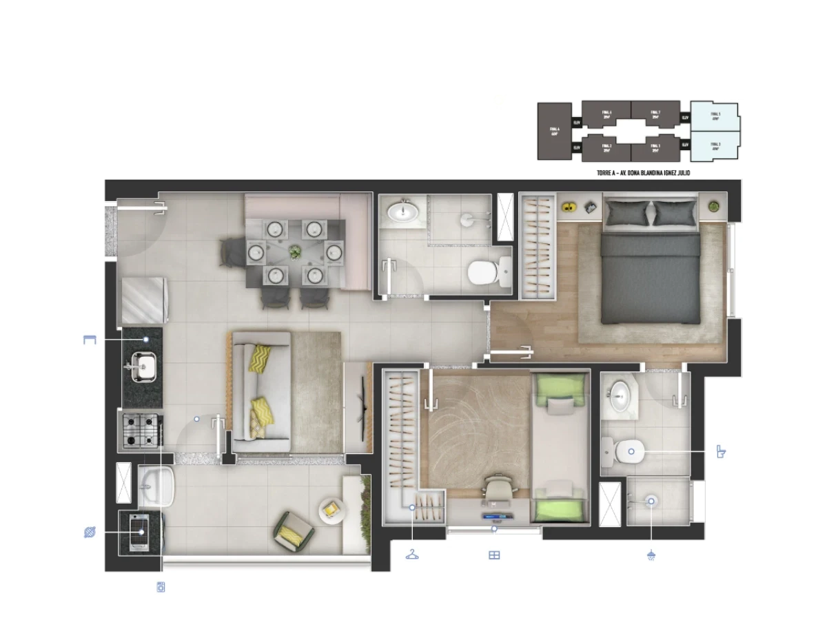 Foto do imóvel: Apartamento com 2 Quartos à Venda, 39 m² em Jaguaribe - Osasco