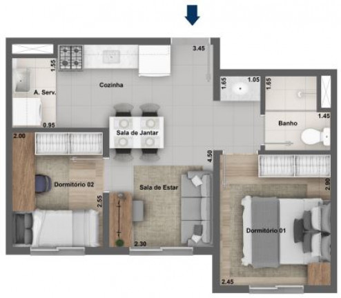 Apartamento com 2 Quartos à Venda,  em Canindé - São Paulo