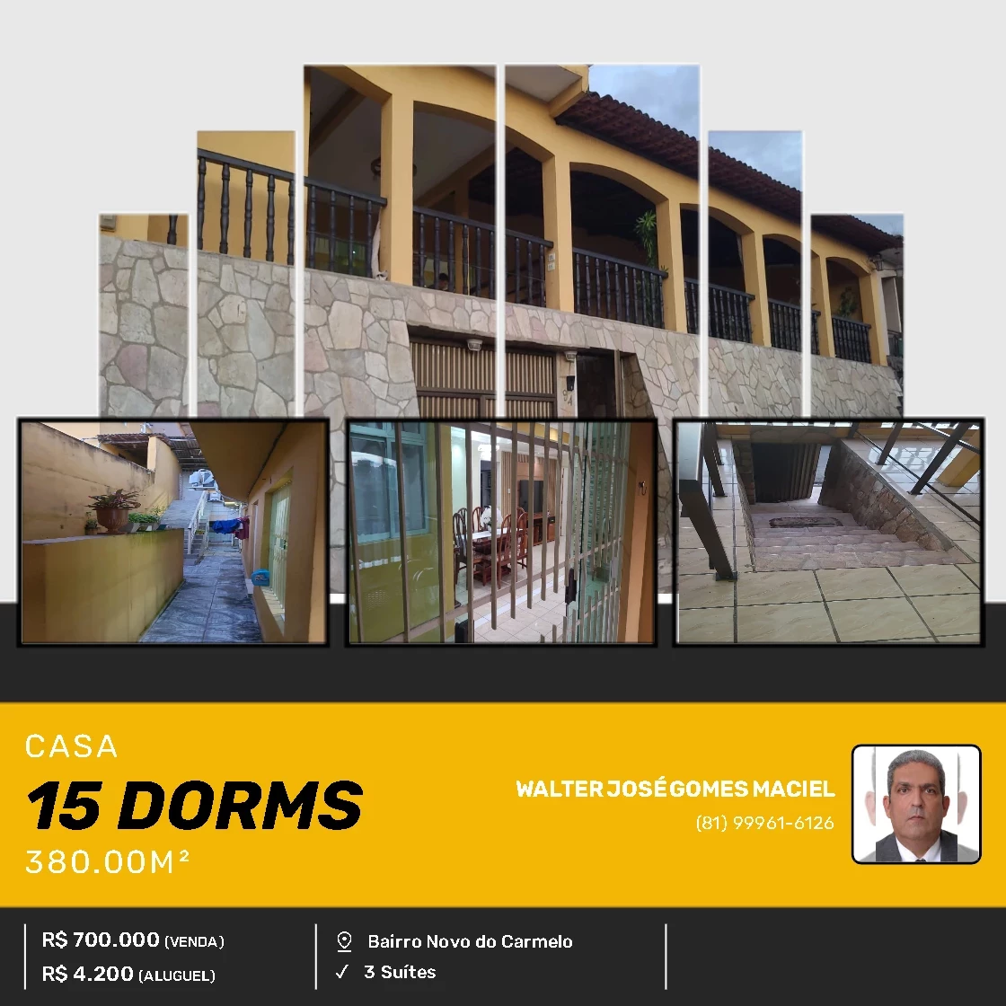 Imagem Casa com 15 Quartos à Venda ou Locação, 38.000 m² em Bairro Novo do Carmelo - Camaragibe