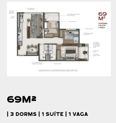 Imagem Apartamento com 3 Quartos à Venda, 69 m² em Vila Guilhermina - São Paulo