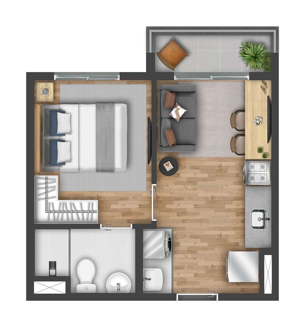 Imagem Apartamento com 1 Quarto à Venda, 27 m²em Santo Amaro - São Paulo