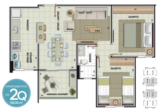 Imagem Apartamento com 2 Quartos à Venda, 58 m² em Jardim Belo Horizonte - Aparecida de Goiânia