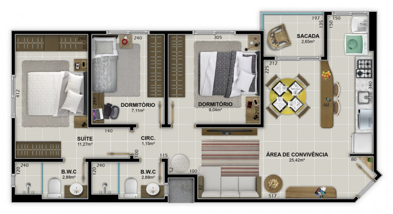 Imagem Apartamento com 3 Quartos à Venda,  em Centro - Criciúma
