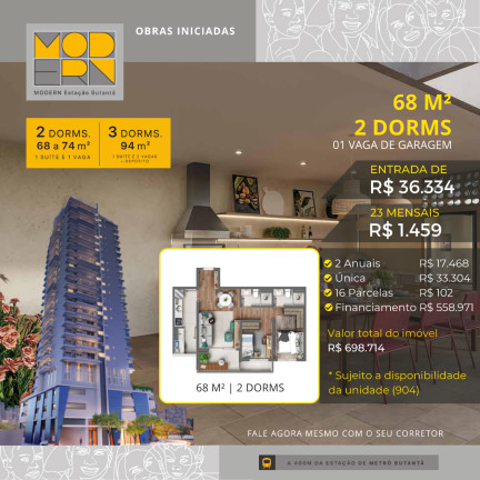 Imagem Apartamento com 2 Quartos à Venda, 68 m² em Butantã - São Paulo