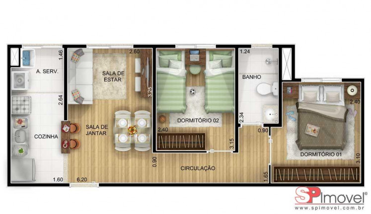 Apartamento com 2 Quartos à Venda, 46 m² em Colônia (Zona Leste) - São Paulo