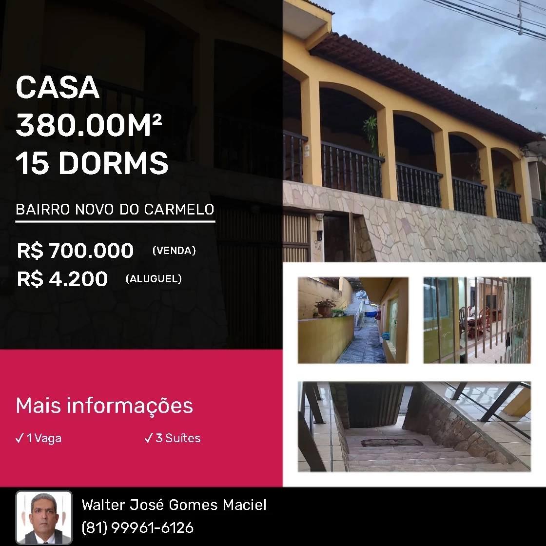 Imagem Casa com 15 Quartos à Venda ou Locação, 38.000 m² em Bairro Novo do Carmelo - Camaragibe