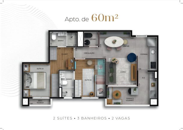 Foto do imóvel: Apartamento com 2 Quartos à Venda, 62 m² em Centro - Osasco