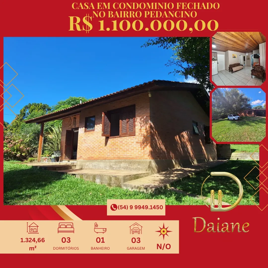 Casa de Condomínio com 3 Quartos à Venda, 80 m² em Pedancino - Caxias do Sul