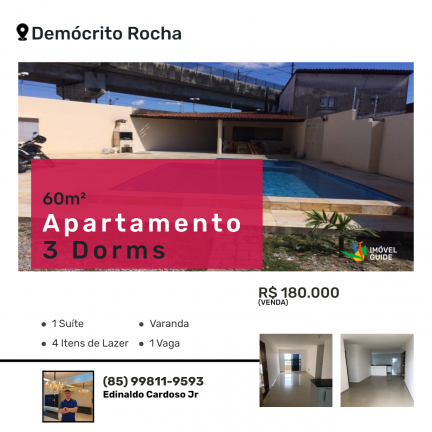 Imagem Apartamento com 3 Quartos à Venda, 60 m² em Demócrito Rocha - Fortaleza