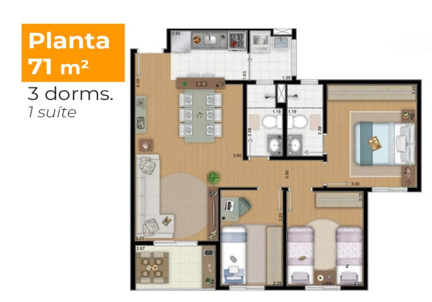 Imagem Apartamento com 2 Quartos à Venda, 49 m² em Vila Nambi - Jundiaí
