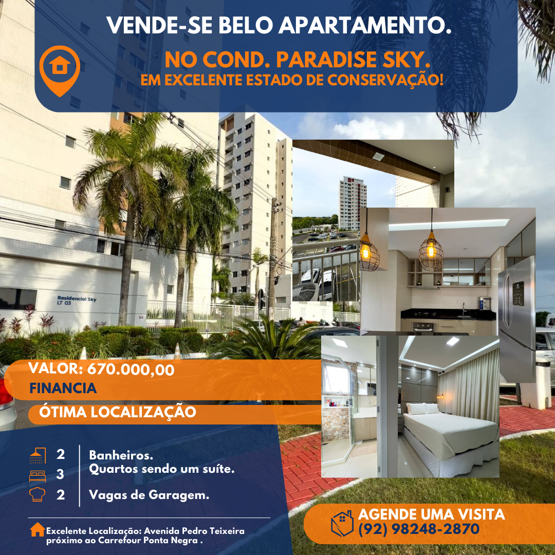Apartamento com 3 Quartos à Venda, 84 m² em Dom Pedro I - Manaus