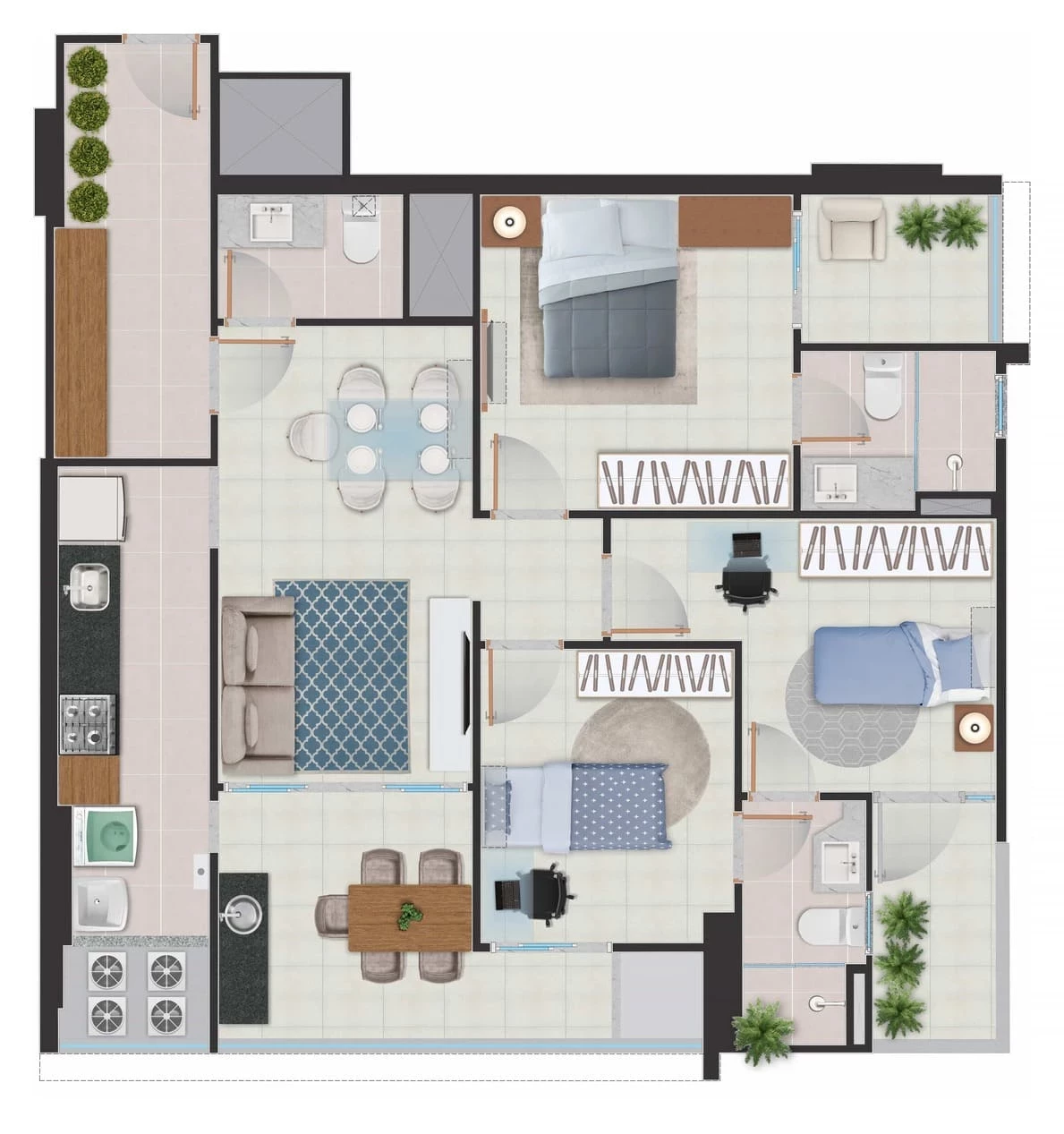 Imagem Apartamento com 2 Quartos à Venda, 59 m² em Praia de Itaparica - Vila Velha