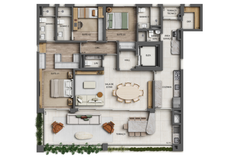 Imagem Apartamento com 3 Quartos à Venda, 172 m²em Indianópolis - São Paulo