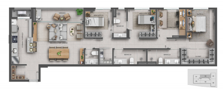 Imagem Apartamento com 4 Quartos à Venda, 118 m² em Norte (Águas Claras) - Brasília