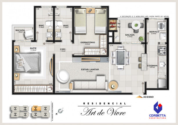 Imagem Apartamento com 3 Quartos à Venda, 80 m²em Centro - Araranguá