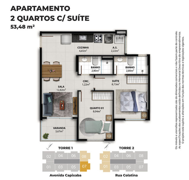 Imagem Apartamento com 3 Quartos à Venda, 63 m² em Residencial Coqueiral - Vila Velha